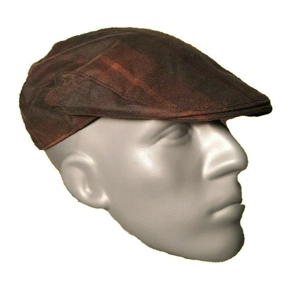 HARTSIDE Tartan Waterproof Waxed Cap HS183 in 'Hunter Brown' - CHOOSE SIZE - Picture 3 of 10